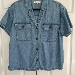 Madewell short sleeve denim button down